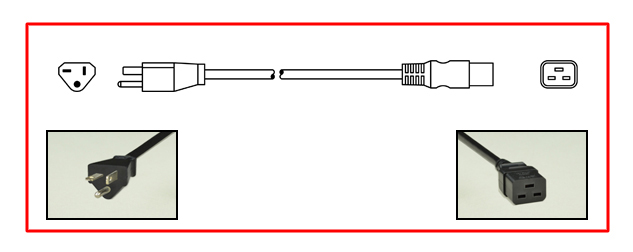 20 AMPERE-250 VOLT NEMA DETACHABLE POWER CORD, [NEMA 6-20P] PLUG, IEC 60320 C-19 CONNECTOR, 2 POLE-3 WIRE GROUNDING [2P+E], 12/3 AWG, SJTOW 105C, 2.5 METERS [8FT-2IN] [98"] LONG. BLACK.
<br><font color="yellow">Length: 2.5 METERS [8FT-2IN]</font> 

<br><font color="yellow">Notes: </font> 
<br><font color="yellow">*</font> Plugs, power strips, connectors, outlets listed below in related products. Scroll down to view.