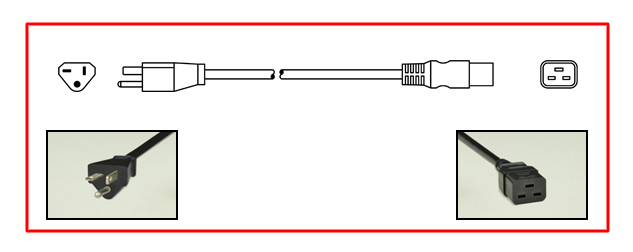 20 AMPERE 250 VOLT NEMA DETACHABLE POWER CORD, [NEMA 6-20P] PLUG, IEC 60320 C-19 CONNECTOR, 2 POLE-3 WIRE GROUNDING [2P+E], 12/3 AWG, SJT 105C, 3.05 METERS [10 FEET] [120"] LONG. BLACK.
<br><font color="yellow">Length: 3.05 METERS [10FEET]</font> 

<br><font color="yellow">Notes: </font> 
<br><font color="yellow">*</font> Plugs, power strips, connectors, outlets listed below in related products. Scroll down to view.