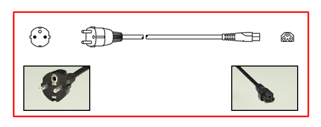 EUROPEAN CEE 7/7 SCHUKO 2.5 AMPERE 230-250 VOLT POWER CORD, [EU1-16P] TYPE E, F PLUG, IEC 60320 C-5 CONNECTOR, 2 POLE-3 WIRE GROUNDING, 3.0 METERS [9FT-10IN] [118"] LONG. BLACK.
<br><font color="yellow">Length: 3.0 METERS [9FT-10IN]</font>