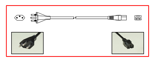 BRAZIL 10 AMPERE-250 VOLT DETACHABLE POWER CORD SET, NBR 14136 TYPE N [BR2-10P] PLUG, IEC 60320 C-15 CONNECTOR, 2 POLE-3 WIRE GROUNDING (2P+E), 2.5 METERS [8FT-2IN] [98"] LONG. BLACK.
<br><font color="yellow">Length: 2.5 METERS [8FT-2IN]</font>

<br> <font color="yellow">Notes: </font> 
<br> <font color="yellow">*</font> Power cord plug mates with 10A-250V &  20A-250V Brazil outlets, connectors.  