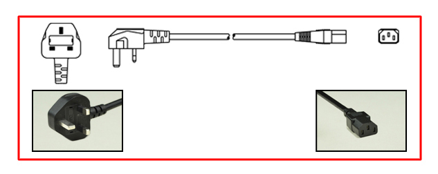 UK, BRITISH, UNITED KINGDOM 10 AMPERE-250 VOLT " SHIELDED" POWER CORD SET, BS 1363A TYPE G [UK1-13P] UK, BRITISH UNITED KINGDOM PLUG, 13 AMPERE BS 1362 FUSE, IEC 60320 C-13 CONNECTOR, 2 POLE-3 WIRE GROUNDING [2P+E], 2.5 METERS [8FT.-2IN.] [98"] LONG. BLACK. 
<br><font color="yellow">Length: 2.5 METERS [8FT.-2IN.]</font>

<br><font color="yellow">Notes: </font> 
<br><font color="yellow">*</font> Available with 3A, 5A, 10A, 13A fuses.
<br><font color="yellow">*</font> Scroll down to view additional related products.
