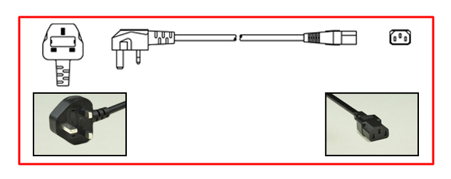 SAUDI ARABIA, UNITED KINGDOM, HONG KONG, SINGAPORE, MALAYSIA 10 AMPERE-250 VOLT POWER CORD, TYPE G BS 1363A PLUG [SA1-13P, UK1-13P] 10 AMPERE BS 1362 FUSE, IEC 60320 C-13 CONNECTOR, 2 POLE-3 WIRE GROUNDING [2P+E], 10 FEET LONG [10FT] [120"] LONG. BLACK.  <br><font color="yellow">Length: 10 FEET [10 FT]</font>  
<br>
<font color="yellow">Notes: </font>
<br>
<font color="yellow">*</font> 10 Amp Fused.
<br><font color="yellow">*</font> Scroll down to view additional related products.