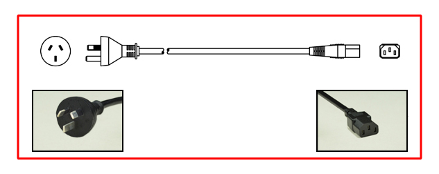 AUSTRALIA / NEW ZEALAND 10AMPERE-250VOLT SHIELDED (BRAIDED 85% COPPER,) POWER CORD, AS/NZS 3112 PLUG, TYPE I [AU1-10P], C-13 CONNECTOR. BLACK.
<br><font color="yellow">Length: 2.5 METERS [8FT-2IN]</font>
