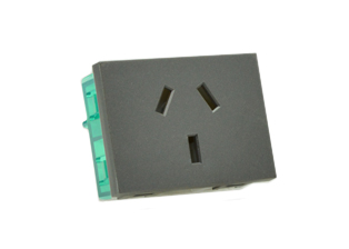 ARGENTINA 10A-250V MODULAR OUTLET, TYPE I (AR1-10R), 37mmX50mm SIZE, WALL BOX, PANEL, DIN RAIL MOUNT, 2 POLE-3 WIRE GROUNDING (2P+E). DARK GRAY.  Terminal screws torque = 0.8Nm 

<br><font color="yellow">Notes: </font> 

<br><font color="yellow">*</font> Outlet mounts on American 2x4 wall boxes. Requires frame # 84202-F & wall plate # 84702 (White).  Options: Dark Gray, Chrome.

<br><font color="yellow">*</font> Weatherproof Cover # 84202-WP, IP 55 rated, Mounts on American 2X4 Wall box or Panel Mount.   
  
<br><font color="yellow">*</font> Outlet mounts on American 4x4 wall boxes. Requires frame # 84203-F & wall plate # 84705 (White).  Options: Dark Gray, Chrome. 
 
<br><font color="yellow">*</font> Outlet Panel Mounts. Requires frame # 84455 (White) Option: Dark Gray. DIN Rail mount. Requires frame # 84449. White. 

<br><font color="yellow">*</font> Surface mount wall boxes, View # 84443 series. Surface mount weatherproof box , IP 55 rated # 84446. White.

 <br><font color="yellow">*</font> Scroll down in related products to view South America, Argentina, Brazil, Chile, Peru plugs, outlets, GFCI/RCD sockets, power cords, power strips, plug adapters for all South America countries.

 
  