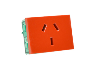 ARGENTINA 10A-250V MODULAR OUTLET, TYPE I (AR1-10R), 37mmX50mm SIZE, WALL BOX, PANEL, DIN RAIL MOUNT, 2 POLE-3 WIRE GROUNDING (2P+E). RED.  Terminal screws torque = 0.8Nm 

<br><font color="yellow">Notes: </font> 

<br><font color="yellow">*</font> Outlet mounts on American 2x4 wall boxes. Requires frame # 84202-F & wall plate # 84702 (White).  Options: Dark Gray, Chrome.

<br><font color="yellow">*</font> Weatherproof Cover # 84202-WP, IP 55 rated, Mounts on American 2X4 Wall box or Panel Mount.   
  
<br><font color="yellow">*</font> Outlet mounts on American 4x4 wall boxes. Requires frame # 84203-F & wall plate # 84705 (White).  Options: Dark Gray, Chrome. 
 
<br><font color="yellow">*</font> Outlet Panel Mounts. Requires frame # 84455 (White) Option: Dark Gray. DIN Rail mount. Requires frame # 84449. White. 

<br><font color="yellow">*</font> Surface mount wall boxes, View # 84443 series. Surface mount weatherproof box , IP 55 rated # 84446. White.

 <br><font color="yellow">*</font> Scroll down in related products to view South America, Argentina, Brazil, Chile, Peru plugs, outlets, GFCI/RCD sockets, power cords, power strips, plug adapters for all South America countries.
