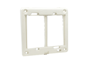 WALL PLATE MOUNTING FRAME, TWO GANG, ACCEPTS 75mmX50mm, 37mmX50mm, 18.5mmX50mm SIZE MODULAR DEVICES. BLACK. 

<br><font color="yellow">Notes: </font> 
<br><font color="yellow">*</font> Frame # 84203-F mounts on American 4x4 wall boxes & International wall boxes with 3 9/32" (83mm) centers.

<br><font color="yellow">*</font> Frame accepts two 75mmx50mm, four 37mmx50mm, eight 18.5mmx50mm modular devices or combinations of devices.

<br><font color="yellow">*</font> South America, Argentina, Brazil, Chile, Italy, European, NEMA outlets, switches, weatherproof covers, wall boxes, listed below.


<br><font color="yellow">*</font> Scroll down to view.
















 
 