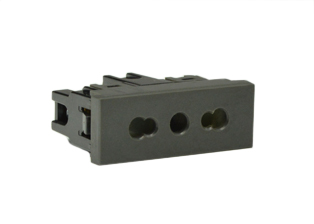 ITALY, CHILE, SOUTH AMERICA 16A/10A-250V MODULAR CEI 23-16/VII OUTLET, TYPE L (IT2-16R / IT1-10R), SHUTTERED CONTACTS, 18.5mmX50mm MODULAR SIZE, 2 POLE-3 WIRE GROUNDING (2P+E), WALL BOX, PANEL, DIN RAIL MOUNT. DARK GRAY.Outlet accepts Italy, Chile 16A & 10A plugs. Terminal screw torque: 0.5Nm.

<br><font color="yellow">Notes: </font> 

<br><font color="yellow">*</font> Outlet mounts on American 2x4 wall boxes. Requires frame # 84202-F & wall plate # 84703 (White).  Options: Dark Gray, Chrome.

<br><font color="yellow">*</font> Weatherproof Cover # 84202-WP, IP 55 rated, Mounts on American 2X4 Wall box or Panel Mount.   
  
<br><font color="yellow">*</font> Outlet mounts on American 4x4 wall boxes. Requires frame # 84203-F & wall plate # 84705 (White).  Options: Dark Gray, Chrome. 
 
<br><font color="yellow">*</font> Outlet Panel Mounts. Requires frame # 84455 (White) Option: Dark Gray. DIN Rail mount. Requires frame # 84449. White. 

<br><font color="yellow">*</font> Surface mount wall boxes, View # 84442 series. Surface mount weatherproof box , IP 55 rated # 84446. White.


<br><font color="yellow">*</font> Scroll down to view related plugs, outlets, GFCI/RCD sockets, power cords, power strips, plug adapters.  
 