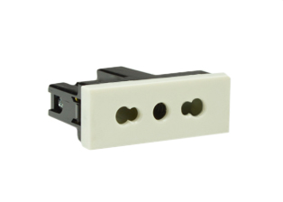 ITALY, CHILE, SOUTH AMERICA 16A/10A-250V MODULAR CEI 23-16/VII OUTLET, TYPE L (IT2-16R / IT1-10R), SHUTTERED CONTACTS, 18.5mmX50mm MODULAR SIZE, 2 POLE-3 WIRE GROUNDING (2P+E), WALL BOX, PANEL, DIN RAIL MOUNT. WHITE. Outlet accepts Italy, Chile 16A & 10A plugs. Terminal screw torque: 0.5Nm.

<br><font color="yellow">Notes: </font> 

<br><font color="yellow">*</font> Outlet mounts on American 2x4 wall boxes. Requires frame # 84202-F & wall plate # 84703 (White).  Options: Dark Gray, Chrome.

<br><font color="yellow">*</font> Weatherproof Cover # 84202-WP, IP 55 rated, Mounts on American 2X4 Wall box or Panel Mount.   
  
<br><font color="yellow">*</font> Outlet mounts on American 4x4 wall boxes. Requires frame # 84203-F & wall plate # 84705 (White).  Options: Dark Gray, Chrome. 
 
<br><font color="yellow">*</font> Panel mount modular device "Snap-In" frames # 84455 (White), # 84455-BLK (Dark Gray). DIN Rail mount frame # 84449. White. 

<br><font color="yellow">*</font> Surface mount wall boxes, View # 84442 series. Surface mount weatherproof box , IP 55 rated # 84446. White.


 <br><font color="yellow">*</font> Scroll down to view related plugs, outlets, GFCI/RCD sockets, power cords, power strips, plug adapters.  
 