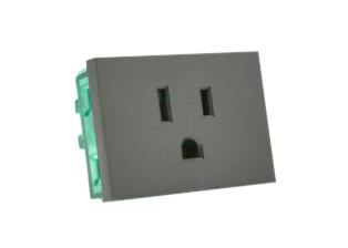 AMERICA 15 AMPERE-125 VOLT NEMA 5-15R TYPE A, B, MODULAR OUTLET, 37mmX50mm SIZE, 2 POLE-3 WIRE GROUNDING (2P+E), WALL BOX, PANEL, DIN RAIL MOUNT. DARK GRAY. Terminal screws torque = 0.5Nm.
 
<br><font color="yellow">Notes: </font> 

<br><font color="yellow">*</font> Outlet mounts on American 2x4 wall boxes. Requires frame # 84202-F & wall plate # 84702 (White).  Options: Dark Gray, Chrome.

<br><font color="yellow">*</font> Weatherproof Cover # 84202-WP, IP 55 rated, Mounts on American 2X4 Wall box or Panel Mount.   
  
<br><font color="yellow">*</font> Outlet mounts on American 4x4 wall boxes. Requires frame # 84203-F & wall plate # 84705 (White).  Options: Dark Gray, Chrome. 
 
<br><font color="yellow">*</font> Outlet Panel Mounts. Requires frame # 84455 (White) Option: Dark Gray. DIN Rail mount. Requires frame # 84449. White. 

<br><font color="yellow">*</font> Surface mount wall boxes, View # 84443 series. Surface mount weatherproof box , IP 55 rated # 84446. White.

 <br><font color="yellow">*</font> Scroll down in related products to view America, South America, Argentina, Brazil, Chile, Peru plugs, outlets, GFCI/RCD sockets, power cords, power strips, plug adapters for all South America countries.

 
 