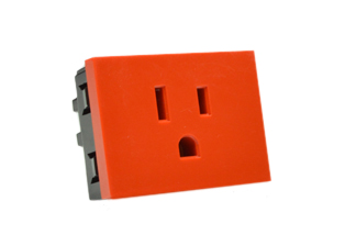 AMERICA 15 AMPERE-125 VOLT NEMA 5-15R TYPE A, B, MODULAR OUTLET, 37mmX50mm SIZE, 2 POLE-3 WIRE GROUNDING (2P+E), WALL BOX, PANEL, DIN RAIL MOUNT. RED. Terminal screws torque = 0.5Nm.
 
<br><font color="yellow">Notes: </font> 

<br><font color="yellow">*</font> Outlet mounts on American 2x4 wall boxes. Requires frame # 84202-F & wall plate # 84702 (White).  Options: Dark Gray, Chrome.

<br><font color="yellow">*</font> Weatherproof Cover # 84202-WP, IP 55 rated, Mounts on American 2X4 Wall box or Panel Mount.   
  
<br><font color="yellow">*</font> Outlet mounts on American 4x4 wall boxes. Requires frame # 84203-F & wall plate # 84705 (White).  Options: Dark Gray, Chrome. 
 
<br><font color="yellow">*</font> Outlet Panel Mounts. Requires frame # 84455 (White) Option: Dark Gray. DIN Rail mount. Requires frame # 84449. White. 

<br><font color="yellow">*</font> Surface mount wall boxes, View # 84443 series. Surface mount weatherproof box , IP 55 rated # 84446. White.

 <br><font color="yellow">*</font> Scroll down in related products to view America, South America, Argentina, Brazil, Chile, Peru plugs, outlets, GFCI/RCD sockets, power cords, power strips, plug adapters for all South America countries.

 