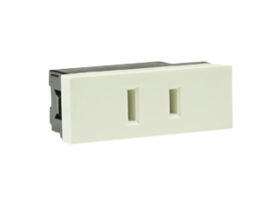 AMERICAN 15A-125V NEMA 1-15R TYPE A MODULAR OUTLET, 18.5mmX50mm MODULAR SIZE, 2 POLE-2 WIRE (2P), WALL BOX, PANEL, DIN RAIL MOUNT, TERMINAL SCREWS TORQUE = 0.5Nm. WHITE.  

<br><font color="yellow">Notes: </font> 

<br><font color="yellow">*</font> Outlet mounts on American 2x4 wall boxes. Requires frame # 84202-F & wall plate # 84703 (White).  Options: Dark Gray, Chrome.

<br><font color="yellow">*</font> Weatherproof Cover # 84202-WP, IP 55 rated, Mounts on American 2X4 Wall box or Panel Mount.   
  
<br><font color="yellow">*</font> Outlet mounts on American 4x4 wall boxes. Requires frame # 84203-F & wall plate # 84705 (White).  Options: Dark Gray, Chrome. 
 
<br><font color="yellow">*</font> Outlet Panel Mounts. Requires frame # 84455 (White) Option: Dark Gray. DIN Rail mount. Requires frame # 84449. White. 

<br><font color="yellow">*</font> Surface mount wall boxes, View # 84442 series. Surface mount weatherproof box , IP 55 rated # 84446. White. 

<br><font color="yellow">*</font> Outlet accepts NEMA 1-15P (2P) Type A plugs.
 
<br><font color="yellow">*</font> Scroll down to view related plugs, outlets, GFCI/RCD sockets, power cords, power strips, plug adapters.  

