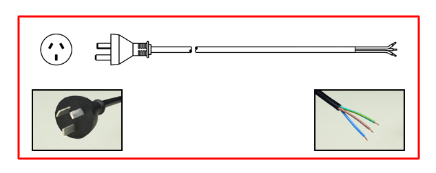 ARGENTINA POWER CORD, 6 AMPERE-250 VOLT, IRAM 2073 TYPE I PLUG [AR1-10P], 2 POLE-3 WIRE GROUNDING [2P+E], STRIPPED ENDS, 2.5 METERS [8FT-2IN] [98"]. BLACK.
<br><font color="yellow">Length: 2.5 METERS [8FT-2IN]</font> 

<br><font color="yellow">Notes: </font> 
<br><font color="yellow">*</font> Argentina power cords are designed and approved for use in Argentina only. Argentina plug / outlet wiring systems (polarity) is different from other countries that have similar type "I" plug configuration designs.