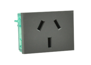 ARGENTINA 20A-250V MODULAR OUTLET TYPE I (AR2-20R), 37mmX50mm SIZE, SHUTTERED CONTACTS, 2 POLE-3 WIRE GROUNDING (2P+E), WALL BOX, PANEL, DIN RAIL MOUNT. DARK GRAY. Terminal screws torque = 0.8Nm 
 

<br><font color="yellow">Notes: </font> 

<br><font color="yellow">*</font> Outlet mounts on American 2x4 wall boxes. Requires frame # 84202-F & wall plate # 84702 (White).  Options: Dark Gray, Chrome.

<br><font color="yellow">*</font> Weatherproof Cover # 84202-WP, IP 55 rated, Mounts on American 2X4 Wall box or Panel Mount.   
  
<br><font color="yellow">*</font> Outlet mounts on American 4x4 wall boxes. Requires frame # 84203-F & wall plate # 84705 (White).  Options: Dark Gray, Chrome. 
 
<br><font color="yellow">*</font> Outlet Panel Mounts. Requires frame # 84455 (White) Option: Dark Gray. DIN Rail mount. Requires frame # 84449. White. 

<br><font color="yellow">*</font> Surface mount wall boxes, View # 84443 series. Surface mount weatherproof box , IP 55 rated # 84446. White.

 <br><font color="yellow">*</font> Scroll down in related products to view South America, Argentina, Brazil, Chile, Peru plugs, outlets, GFCI/RCD sockets, power cords, power strips, plug adapters for all South America countries.
 