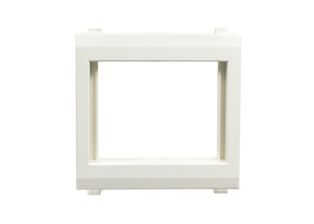 PANEL MOUNT SNAP-IN SUPPORT FRAME FOR 37mmX50mm, 18.5mmX50mm MODULAR SIZE DEVICES. WHITE. ACCEPTS SOUTH AMERICA, ARGENTINA, BRAZIL, ITALY, CHILE, EUROPEAN AND INTERNATIONAL OUTLETS, SWITCHES AND RELATED DEVICES.

<br><font color="yellow">Notes: </font>  
 
<br><font color="yellow">*</font> Panel mount frame <font color="yellow"> accepts ONE 37mmX50mm size device or TWO 18.5mmX50mm size devices.</font>

<br><font color="yellow">*</font> 
Blank inserts (18.5mmX50mm size) # 84206, # 84206-BLK. 


<br><font color="yellow">*</font> Frame can be "Ganged" together for multiple outlet, circuit breaker, switch installations. View dimensional data for details.

<br><font color="yellow">*</font> Scroll down to view related modular outlets, sockets, switches and related devices. 
   