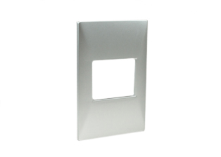 WALL PLATE, ONE GANG, ACCEPTS 37mmX50mm, 18.5mmX50mm SIZE MODULAR DEVICES DEVICES. CHROME. 

<br><font color="yellow">Notes: </font>

<br><font color="yellow">*</font> Mounts on American 2X4 Wall boxes. Requires # 84202-F mounting frame.

<br><font color="yellow">*</font> Mounts on International wall boxes with 3 9/32" (83mm) centers. Requires # 84202-F mounting frame.
 
<br><font color="yellow">*</font> Wall Plate Color Options: White, Dark Gray, Chrome. 

<br><font color="yellow">*</font> Argentina, Brazil, Chile, Italy, European, NEMA Outlets, switches, wall boxes listed below. Scroll down to view.

