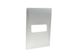 WALL PLATE, ONE GANG, ACCEPTS 18.5mmX50mm SIZE MODULAR DEVICES DEVICES. CHROME. 

<br><font color="yellow">Notes: </font>

<br><font color="yellow">*</font> Mounts on American 2X4 Wall boxes. Requires # 84202-F mounting frame.

<br><font color="yellow">*</font> Mounts on International wall boxes with 3 9/32" (83mm) centers. Requires # 84202-F mounting frame.
 
<br><font color="yellow">*</font> Wall Plate Color Options: White, Dark Gray, Chrome. 

<br><font color="yellow">*</font> Argentina, Brazil, Chile, Italy, European, NEMA Outlets, switches, wall boxes listed below. Scroll down to view.

