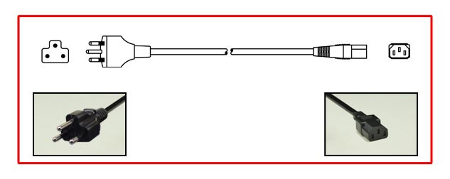 THAILAND POWER CORD, 10 AMPERE-250 VOLT, TIS 166-2549 PLUG, TISI TYPE O [TH1-16P], H05VV-F 1.0mm2 CORDAGE, IEC 60320 C-13 CONNECTOR, 2 POLE-3 WIRE GROUNDING [2P+E], 2.5 METERS [8FT-2IN] [98"] LONG DETACHABLE POWER CORD. BLACK.
<br><font color="yellow">Length: 2.5 METERS [8FT-2IN]</font>

<br><font color="yellow">Notes: </font>
<BR><font color="yellow">*>>></font> TIS STANDARD 166-2549 Mandatory effective date November 2020. 
<br><font color="yellow">*</font> Plug connects with Thailand TIS 2432-2555 Type O Sockets & International Universal Sockets. View:  <a href="https://internationalconfig.com/icc6.asp?item=85100X45D" style="text-decoration: none">Thailand Receptacles, Outlets </a>.  