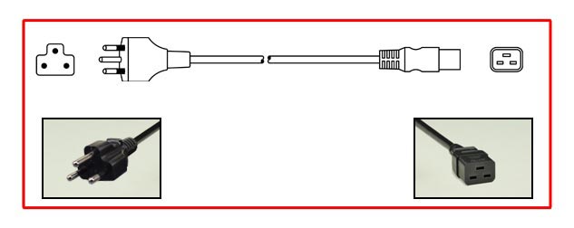 THAILAND 16 AMPERE-250 VOLT POWER CORD, TIS 166-2549 PLUG, TISI TYPE O [TH1-16P], H05VV-F 1.5mm2 CORDAGE, IEC 60320 C-19 CONNECTOR, 2 POLE-3 WIRE GROUNDING [2P+E]. 2.5 METERS [8FT-2IN] [98"] LONG. BLACK.
<br><font color="yellow">Length: 2.5 METERS [8FT-2IN]</font>
 

<br><font color="yellow">Notes: </font> 
<BR><font color="yellow">*>>></font> TIS STANDARD 166-2549 Mandatory effective date November 2020.
<br><font color="yellow">*</font> Plug connects with Thailand TIS 2432-2555 Type O Sockets & International Universal Sockets. View:  <a href="https://internationalconfig.com/icc6.asp?item=85100X45D" style="text-decoration: none">Thailand Receptacles, Outlets </a>.