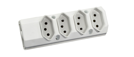 BRAZIL 10 AMPERE-250 VOLT 4 OUTLET PDU POWER STRIP, NBR 14136 <font color="yellow"> TYPE N </font> (BR2-10R), 2 POLE-3 WIRE GROUNDING (2P+E), LESS CORD. GRAY. 

<br><font color="yellow">Notes: </font> 
<br><font color="yellow">*</font> For horizontal rack applications use #52019 or #52019-BLK mounting plate.
 