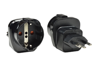 BRAZIL, SOUTH AFRICA TYPE N PLUG ADAPTER, 10 AMPERE-250 VOLT, SHUTTERED CONTACTS, IMPACT RESISTANT, 2 POLE-3 WIRE GROUNDING (2P+E). BLACK. 

<br><font color="yellow">Notes: </font> 
<br><font color="yellow">*</font> Connects European Schuko 16A-250V CEE 7/7, CEE 7/4, CEE 7/16, Italy 10A-250V (IT1-10P), Swiss 10A-250V (SW1-10P) plugs with <font color="yellow"> TYPE N, </font> Brazil NBR 14136, South Africa SANS 164-2 outlets, sockets, receptacles.
<br><font color="yellow">*</font> Adapter plug connects with South Africa SANS 164-2 type N 15/16A-250V outlets and Brazil NBR 14136 type N 10A/20A-250V outlets only.
<br><font color="yellow">*</font><font color="yellow">*</font> Scroll down to view related product groups including similar adapters or select from Adapter Links and Transformer Links.
<br><font color="yellow">*</font> Adapter Links:  
<font color="yellow">-</font> <a href="https://www.internationalconfig.com/plug_adapt.asp" style="text-decoration: none">Country Specific Adapters</a> <font color="yellow">-</font> <a href="https://www.internationalconfig.com/universal_plug_adapters_multi_configuration_electrical_adapters.asp" style="text-decoration: none">Universal Adapters</a> <font color="yellow">-</font> <a href="https://www.internationalconfig.com/icc5.asp?productgroup=%27Plug%20Adapters%2C%20International%27" style="text-decoration: none">Entire List of Adapters</a> <font color="yellow">-</font> <a href="https://www.internationalconfig.com/Electrical_Adapters_C13_C14_C19_C20_C15_C7_C5_C21_60309_and_Electrical_Adapter_Power_Cords.asp" style="text-decoration: none">IEC 60320 Adapters</a> <font color="yellow">-</font><BR> <a href="https://www.internationalconfig.com/icc6.asp?item=IEC60320-Power-Cord-Splitters" style="text-decoration: none">IEC 60320 Splitter Adapters </a> <font color="yellow">-</font> <a href="https://www.internationalconfig.com/icc6.asp?item=IEC60320-Power-Cord-Splitters" style="text-decoration: none">NEMA Splitter Adapters </a> <font color="yellow">-</font> <a href="https://www.internationalconfig.com/icc6.asp?item=888-2126-ADPU" style="text-decoration: none">IEC 60309 Adapters</a> <font color="yellow">-</font> <a href="https://www.internationalconfig.com/cordhelp.asp" style="text-decoration: none">Worldwide and IEC Power Cord Selector</a>.
<br><font color="yellow">*</font> Transformer Links: <font color="yellow">-</font> <a href="https://www.internationalconfig.com/icc6.asp?item=Transformers" style="text-decoration: none">Step-Up, Step-Down Transformers & Voltage Converters </a>.