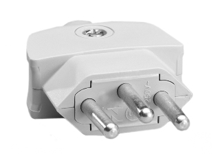 BRAZIL PLUG, 10 AMPERE-250 VOLT, NBR 14136 (BR2-10P) TYPE N PLUG, REWIREABLE STRAIGHT <font color="yellow">(*)</font> PLUG, 2 POLE-3 WIRE GROUNDING (2P+E). GRAY. 
<BR> MAX. CORD GRIP: 0.400"DIA. 
<br><font color="yellow">Notes: </font> 
<br><font color="yellow">*</font> Plug has an optional "Down Angle" design feature.
<br><font color="yellow">*</font> Plug mates with 10A-250V, 20A-250V Brazil outlets, connectors. 


 
