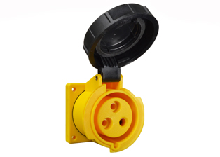 IEC 60309 (4h) PIN & SLEEVE PANEL MOUNT RECEPTACLE OUTLET, 30 AMPERE-120 VOLT, WATERTIGHT (IP67), 2 POLE-3 WIRE GROUNDING (2P+E), CEE 17, IEC 309, NYLON (POLYAMIDE BODY), OPERATING TEMP. = -25C TO +80C. 60mmX60mm C TO C MOUNTING. YELLOW.


<br><font color="yellow">Notes: </font> 
<br><font color="yellow">*</font> 888-13023-NS has internal wiring polarity orientation designed for use in North America and therefore is C(UL)US approved. If point of use for this product is outside North America use our 999 series pin and sleeve devices which meet approvals and polarity requirements for European countries. <a href="https://internationalconfig.com/icc6.asp?item=999-13023-NS" style="text-decoration: none">999 Series Link</a>
<br><font color="yellow">*</font> Scroll down to view additional yellow IEC 60309 (4h) devices listed below in the related products or download the IEC 60309 Pin & Sleeve Brochure to view pin and sleeve devices.
