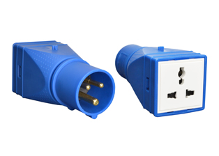 IEC 60309 (6h) CEE 17 UNIVERSAL 13 AMPERE-250 VOLT, MULTI-CONFIGURATION PLUG ADAPTER, 2 POLE-3 WIRE GROUNDING (2P+E). BLUE COLOR.

<br><font color="yellow">Notes: </font>

<br><font color="yellow">*</font> # 888-2126-UV mates IEC 60309 (6h) (16A-250V) power inlets with Universal, Multi-configuration British BS 1363, European, International, American NEMA Plugs. View Dimensional data for details.

<br><font color="yellow">Notes: </font> 
<br><font color="yellow">*</font> Adapter # 888-2126-ADP mates IEC 60309 (6h) (16A-250V) power inlets with European SCHUKO CEE 7/4, CEE 7/7 type E, F, plugs. 


 
