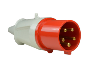 IEC 60309 (6h) 3 PHASE PLUG, 60A-380/415V (400 VOLT) UL/CSA, 63A-220/380V - 240/415V (400 V0LT) EUROPEAN, SPLASHPROOF (IP44) UNIVERSAL APPROVED PIN & SLEEVE PLUG, 4 POLE-5 WIRE GROUNDING (3P+N+E), NYLON BODY (POLYAMIDE 6), OPERATING TEMP. = -25C TO +90C, RED.

<br><font color="yellow">Notes: </font> 
<br><font color="yellow">*</font> Terminals accept 8AWG, 6AWG, 4AWG conductors.
<br><font color="yellow">*</font> Strain relief range = 15mm-33mm (0.60-1.30").
