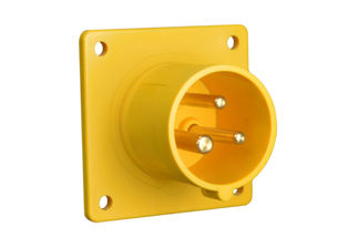 IEC 60309 (4h) PIN & SLEEVE PANEL MOUNT FLANGED INLET, 20 AMPERE-120 VOLT, SPLASHPROOF (IP44), 2 POLE-3 WIRE GROUNDING (2P+E), CEE 17, IEC 309, NYLON (POLYAMIDE BODY), OPERATING TEMP. = -25C TO +80C. 56mmX56mm C TO C MOUNTING. YELLOW.

<br><font color="yellow">Notes: </font> 
<br><font color="yellow">*</font> 888-6134-NS has internal wiring polarity orientation designed for use in North America and therefore is C(UL)US approved. If point of use for this product is outside North America use our 999 series pin and sleeve devices which meet approvals and polarity requirements for European countries. <a href="https://internationalconfig.com/icc6.asp?item=999-6134-NS" style="text-decoration: none">999 Series Link</a>
<br><font color="yellow">*</font> Scroll down to view additional yellow IEC 60309 (4h) devices listed below in the related products or download the IEC 60309 Pin & Sleeve Brochure to view pin and sleeve devices.



