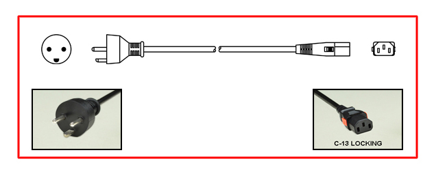 <font color="red">LOCKING</font> DENMARK, DANISH 10 AMPERE-250 VOLT DETACHABLE POWER CORD [DE1-13P] TYPE K PLUG, IEC 60320 <font color="red">LOCKING C-13 CONNECTOR</font>, H05VV-F 1.0mm2 CONDUCTORS, 70C, 2 POLE-3 WIRE GROUNDING [2P+E], 2.5 METERS [8FT-2IN] [98"] LONG. BLACK.  
<br><font color="yellow">Length: 2.5 METERS [8FT-2IN]</font>

<br><font color="yellow">Notes: </font> 
<br><font color="yellow">*</font> Locking C13 connector designed to securely lock onto all C14 inlets, C14 plugs, C14 power cords.
<br><font color="yellow">*</font> IEC 60320 C-13 connector locks onto C14 power inlets. <font color="red">Slide buttons [red color] release [unlocks] the C-13 connector</font>.
<br><font color="yellow">*</font><font color="orange">Custom lengths / designs available.</font>  
<br><font color="yellow">*</font> IEC 60320 C-13 locking power strips, C-13 locking panel mount outlet and additional C-13 locking power cords are listed below under related products.