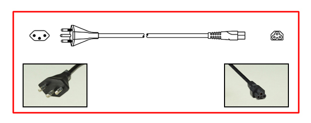 SOUTH AFRICA 2.5 AMPERE-250 VOLT DETACHABLE POWER CORD, ZA, SANS 164-2 <font color="yellow"> TYPE N </font> [SA1-16P] PLUG, IEC 60320 C-5 CONNECTOR, 2 POLE-3 WIRE GROUNDING [2P+E], 1.8 METERS [6 FEET] [72"] LONG. BLACK.
<br><font color="yellow">Length: 1.8 METERS [6 FEET] LONG.</font>