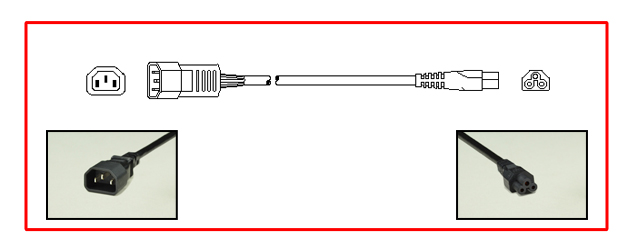 IEC 60320 C-14, C-5 ADAPTER CORD, 2.5 AMPERE-250 VOLT, 2 POLE-3 WIRE GROUNDING [2P+E], 2.0 METERS [6FT-7IN] [79"] LONG. BLACK. 
<br><font color="yellow">Length: 2.0 METERS [6FT-7IN]</font>

<br><font color="yellow">Notes: </font> 
<br><font color="yellow">*</font> Connects C13 connectors/outlets to C6 inlets.