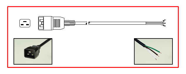 IEC 60320 C-20 PLUG, 20 AMPERE-250 VOLT POWER SUPPLY CORD, 12/3 AWG, SJTO, 105C, 2 POLE-3 WIRE GROUNDING, 2.5 METERS [8FT-2IN] [98"] LONG. STRIPPED ENDS. BLACK.
<br><font color="yellow">Length: 2.5 METERS [8FT-2IN]</font>   Note: Color versions also available in 
<font color="FF6347">Red, </font> 
<font color="4169E1">Blue, </font> 
<font color="228B22">Green. </font> 
Visit: <a href="https://internationalconfig.com/Color-Power-Cords-Color-Cord-Sets-Red-Blue-Green-Color-Power-Cords-C13-C14-C15-C20-C19-IEC-60320-NEMA-5-15-Red-Blue-Green-Color-Power-Cords.asp" style="text-decoration: none">"Color Power Cord Selector"</a>
