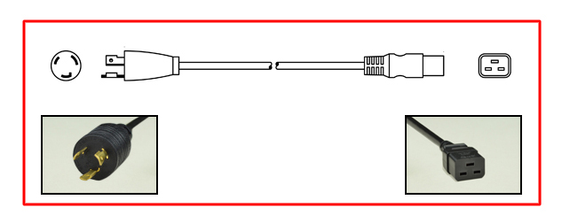 20 AMPERE-250 VOLT LOCKING POWER CORD, NEMA L6-20P LOCKING PLUG, IEC 60320 C-19 CONNECTOR, 12/3 AWG, SJTO 105C, 2 POLE-3 WIRE GROUNDING, 2.5 METERS [8FT-2IN] [98"] LONG. BLACK.
<br><font color="yellow">Length: 2.5 METERS [8FT-2IN]</font> 

<br><font color="yellow">Notes: </font> 
<br><font color="yellow">*</font> Custom lengths available.