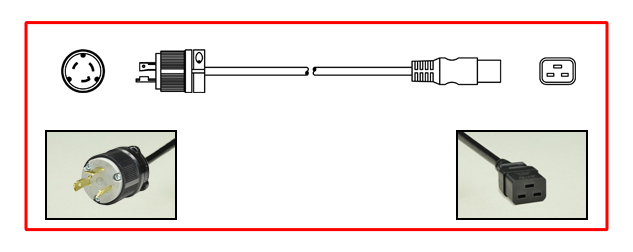 LOCKING POWER CORD SET, 30 AMPERE-250 VOLT, NEMA L6-30P LOCKING PLUG, IEC 60320 C-19 CONNECTOR, 2 POLE-3 WIRE GROUNDING (2P+E), 12/3 AWG CONDUCTORS, SJTO 105C CORDAGE, 4.6 METERS (15 FEET) (180") LONG. BLACK.
<br><font color="yellow">Length: 4.6 METERS (15 FEET)</font>

<br><font color="yellow">Notes: </font> 
<br><font color="yellow">*</font> Power cords, plugs, In-line connectors, receptacles, outlets, inlets, adapters are listed below in related products. Scroll down to view.