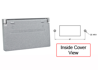 AMERICAN GFCI OUTLET WEATHERPROOF COVER, CORROSION RESISTANT DIE CAST ZINC, POLYESTER FINISH, STAINLESS STEEL SPRINGS, HORIZONTAL MOUNT, GASKETED, GRAY.

<br><font color="yellow">Notes: </font> 
<br><font color="yellow">*</font> Mounts on American 2x4 size wall boxes.
<br><font color="yellow">*</font> Baked-on electrostatic, polyester, powder paint for superior scratch and corrosion resistance.
