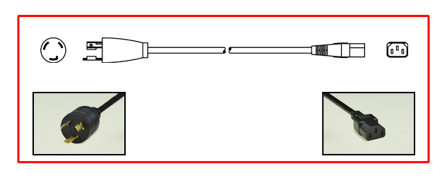 15 AMPERE-125 VOLT NEMA L5-20P PLUG TYPE DETACHABLE LOCKING POWER CORD SET, IEC 60320 C-13 CONNECTOR, 14/3 AWG SJTO 105C CORDAGE, 2 POLE-3 WIRE GROUNDING, 2.5 METERS [8FT-2IN] [98"] LONG, COILED. BLACK.
<br><font color="yellow">Length: 2.5 METERS [8FT-2IN]</font> 

<br><font color="yellow">Notes: </font> 
<br><font color="yellow">*</font> Custom lengths available.