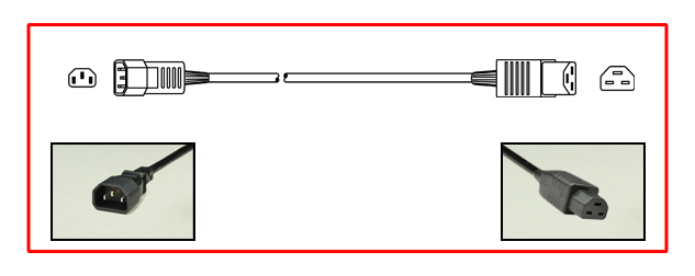 IEC 60320 C-14, C-21 DETACHABLE POWER CORD, 15 AMPERE-250 VOLT (UL/CSA), 14/3 AWG, SJT, 105C, CORDAGE, 2 POLE-3 WIRE GROUNDING (2P+E), 3.05 METERS (10 FEET) (120") LONG. BLACK.
<br><font color="yellow">Length: 3.05 METERS (10 FEET)</font>