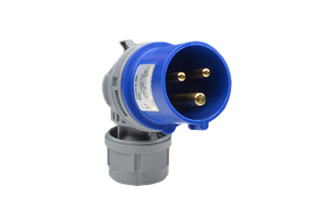 IEC 60309 (6h) PIN & SLEEVE DOWN ANGLE PLUG, 16 AMPERE 220-250 VOLT, SPLASHPROOF (IP44), 2 POLE-3 WIRE GROUNDING (2P+E), COMPRESSION STRAIN RELIEF, NYLON (POLYAMIDE  BODY), OPERATING TEMP. = -25�C TO +80�C, BLUE. 

<br><font color="yellow">Notes: </font> 
<br><font color="yellow">*</font> Download IEC 60309 Pin & Sleeve Brochure to view complete range of pin & sleeve devices.
<br><font color="yellow">*</font> IEC 60309 (6h) power cords listed below under related products. Scroll down to view.