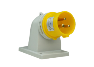 IEC 60309 (4h) PIN & SLEEVE ANGLED FLANGED POWER INLET, 16 AMPERE 110-130 VOLT, 50/60HZ, SPLASHPROOF (IP44), 2 POLE-3 WIRE GROUNDING (2P+E), CEE 17, IEC 309, NYLON (POLYAMIDE BODY), OPERATING TEMP. = -25C TO +80C. 61mmX53mm C TO C MOUNTING. YELLOW. 

<br><font color="yellow">Notes: </font> 
<br><font color="yellow">*</font> 999-2705-NS has internal wiring polarity orientation designed for use in countries outside of North America and therefore is only European approved. If point of use for this product is within North America use our 888 series pin and sleeve devices which meet approvals and polarity requirements for North America. <a href="https://internationalconfig.com/icc6.asp?item=888-611316" style="text-decoration: none">888 Series Link</a>
<br><font color="yellow">*</font> Scroll down to view additional yellow IEC 60309 (4h) devices listed below in the related products or <BR>download the IEC 60309 Pin & Sleeve Brochure to view pin and sleeve devices.