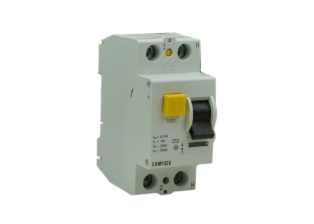 EUROPEAN / INTERNATIONAL 16 AMPERE-230/240 VOLT, "RCCB" (GFCI) CIRCUIT BREAKER, SINGLE POLE + NEUTRAL (2 MODULE SIZE), 10mA TRIP. TEST/RESET BUTTON, DIN RAIL MOUNT. IP20 RATED. 