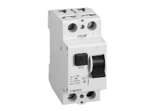 EUROPEAN / INTERNATIONAL 25 AMPERE-230/240 VOLT "RCCB" (GFCI) CIRCUIT BREAKER, SINGLE POLE + NEUTRAL (2 MODULE SIZE), 30mA SENSITY TRIP. TEST/RESET BUTTON, DIN RAIL MOUNT. IP20 RATED. 