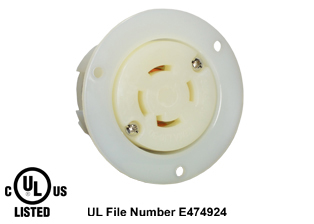 30 AMPERE-480, 3 PHASE (X,Y,Z,+G) NEMA L16-30R LOCKING FLANGED PANEL MOUNT POWER OUTLET, 3 POLE-4 WIRE GROUNDING (3P+E), IMPACT RESISTANT NYLON BODY, SPECIFICATION GRADE. WHITE.

<br><font color="yellow">Notes: </font>
<br><font color="yellow">*</font> Weatherproof / dust proof applications use #5205-WSC cover or #79485 cover.
<br><font color="yellow">*</font> Terminals accept 14AWG-8AWG. Max torque = 12 in. lbs. Temp. range = -40C to +75C.
 <br><font color="yellow">**</font> NEMA Panel Mount Outlets with same mounting design listed below.
<BR>**NEMA L1420 Locking Outlet Part #L1420-FO, (20A-125/250V). Accepts L1420-P Plug.
<BR>**NEMA L1430 Locking Outlet Part #L1430-FO, (30A-125/250V). Accepts L1430-P Plug.
<BR>**NEMA L1520 Locking Outlet Part #L1520-FO, (20A-250V), 3 Phase). Accepts L1520-P Plug. 
<BR>**NEMA L1530 Locking Outlet Part #L1530-FO, (30A-250V), 3 Phase). Accepts L1530-P Plug. 
<BR>**NEMA L1620 Locking Outlet Part #L1620-FO, (20A-480V), 3 Phase). Accepts L1620-P Plug. 
<BR>**NEMA L1630 Locking Outlet Part #L1630-FO, (30A-480V), 3 Phase). Accepts L1630-P Plug. 
<br><font color="yellow">View:</font> Optional panel mount design # <a href="https://internationalconfig.com/icc6.asp?item=L1630-R" style="text-decoration: none">L1630-R</a>.

<br><font color="yellow">View:</font> High Power NEMA Locking 20A- 30A (4 Pole / 5 Pole) Outlets & Inlets. <a href="https://www.internationalconfig.com/catalog_pages/flanged_inlets_flanged_outlets_guide.pdf" style="text-decoration: none">NEMA Flanged Outlets & Inlets Guide</a> 
 
<br><font color="yellow">*</font> Plugs, power cords, outlets, connectors, inlets are listed below in related products. Scroll down to view.

