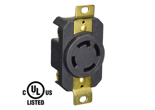 30 AMPERE-480 VOLT, 3 PHASE (X,Y,Z,+G) NEMA L16-30R LOCKING RECEPTACLE, 3 POLE-4 WIRE GROUNDING (3P+E), IMPACT RESISTANT. BLACK.

<br><font color="yellow">Notes: </font> 
<br><font color="yellow">*</font> Accepts 14/3, 12/3, 10/3 AWG conductors.
<br><font color="yellow">*</font> Temp. range = -40C to +75C.
<br><font color="yellow">*</font> Power cords, plugs, connectors, outlets, inlets, receptacles, adapters are listed below in related products. Scroll down to view.
