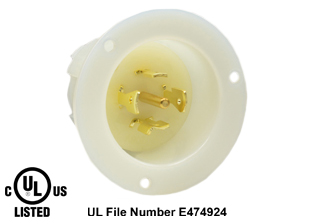20 AMPERE-120/208 VOLT AC, 3 PHASE Y, (X, Y, Z, W, GR.), NEMA L21-20P LOCKING FLANGED INLET, IMPACT RESISTANT NYLON BODY, SPECIFICATION GRADE, 4 POLE-5 WIRE GROUNDING (4P+E), WHITE.  

<br><font color="yellow">Notes: </font> 
<br><font color="yellow">*</font> For weatherproof / dustproof panel mount applications use #5202-WC inlet cover.
<br><font color="yellow">*</font> Terminals accept 14AWG-8AWG. Max torque = 12 in. lbs.
<br><font color="yellow">*</font> Temp. range = -40C to +75C.
<br><font color="yellow">*</font> NEMA 15A, 20A, 30A (125V, 250V), IEC 60309 (20A, 30A, 60A, 125A) & European, Australian power inlets are listed below in related products. Scroll down to view.
