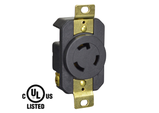 20 AMPERE-125 VOLT NEMA L5-20R LOCKING  RECEPTACLE, BACK OR SIDE WIRED, 2 POLE-3 WIRE GROUNDING (2P+E). BLACK.

<br><font color="yellow">Notes: </font> 
<br><font color="yellow">*</font> Flush mount wall plate = #93191, Weatherproof cover = #79410.
<br><font color="yellow">*</font> Surface mount wall boxes = #79420-D, 79425-D.


