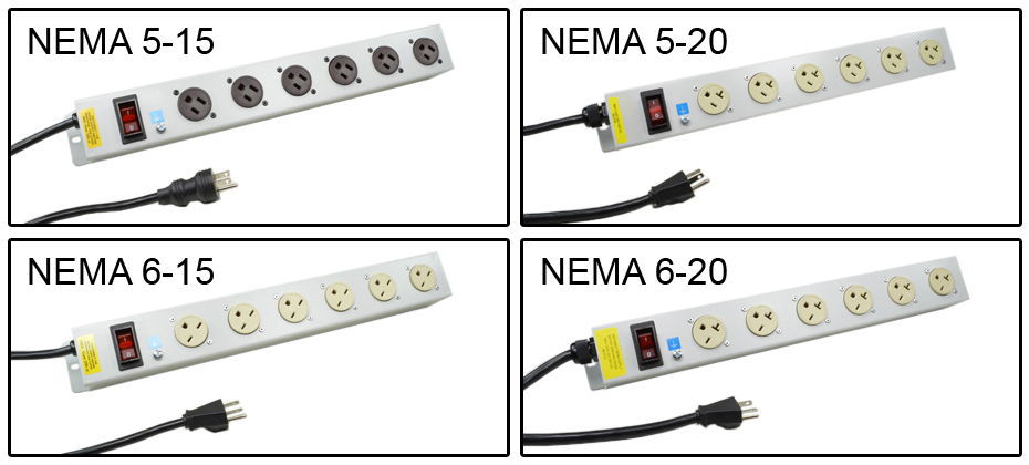 NEMA RACK MOUNT / SURFACE MOUNT PDU MULTI-OUTLET POWER STRIPS. 
<BR>
<font color="yellow">Power Strip Configuration Options:</font>
<BR><font color="yellow">*</font>NEMA 5-15R (15A-125V) 
<BR><font color="yellow">*</font>NEMA 5-20R (20A-125V)
<br><font color="yellow">*</font>NEMA 6-15R (15A-250V)
<BR> <font color="yellow">*</font>NEMA 6-20R (20A-250V) 
<br> 
<BR> <font color="yellow"> Notes:</font>
<BR><font color="yellow">*</font> Custom designs available. 
<BR><font color="yellow">*</font> European, International rack / surface mount PDU power strips available. 